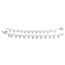 925 Sterling Silver Kids 3mm Mat Chain Designer Bell Anklet - Style