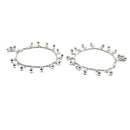 925 Sterling Silver Kids 2mm Rope Chain Designer Bell Anklet - Style