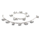 925 Sterling Silver Kids 2.0 mm Snake Chain Designer Bell Anklet - Style