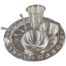 999 Pure Silver 8.0 Inch Hallmarked Heavy Alphabet Western Plate Kids Dinner Set- Set