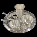 999 Pure Silver 8.0 Inch Hallmarked Heavy Alphabet Western Plate Kids Dinner Set- Set