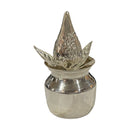 925 Sterling Silver Small Puja Kalash, Coconut & Betel Leaves Set (SMALL SET)