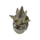 925 Sterling Silver Small Puja Kalash, Coconut & Betel Leaves Set (SMALL SET)