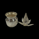 925 Sterling Silver Small Puja Kalash, Coconut & Betel Leaves Set (SMALL SET)
