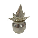 925 Sterling Silver Small Puja Kalash, Coconut & Betel Leaves Set (SMALL SET)