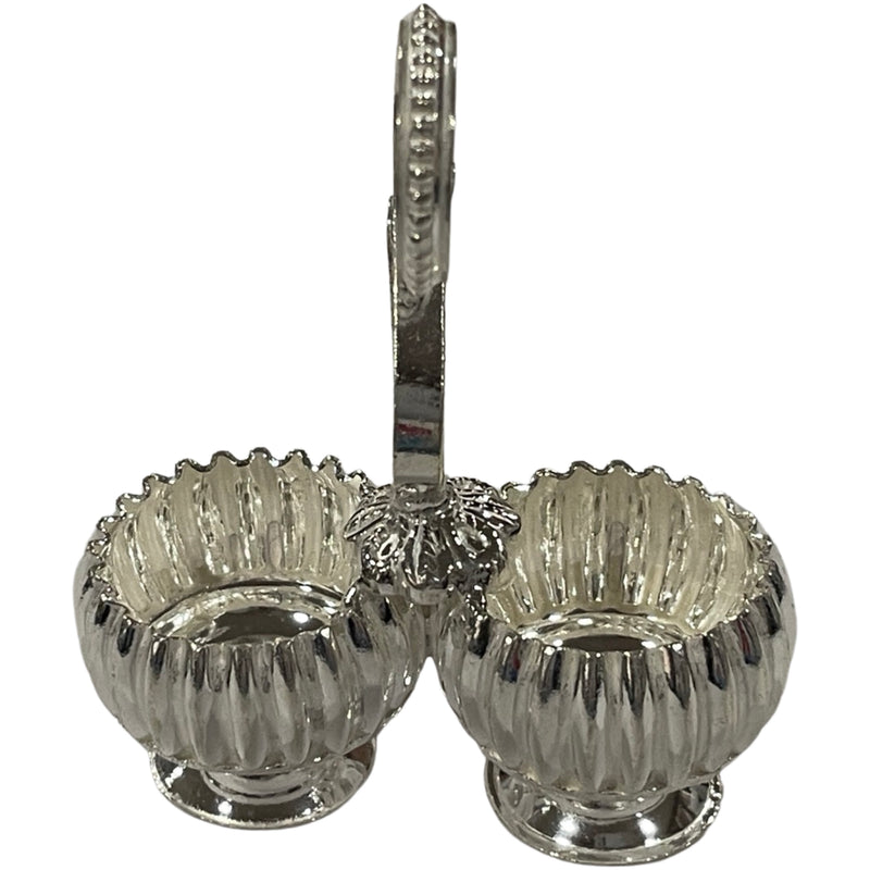 925 Sterling Silver Kumkum / Puja two bowl set  - Style