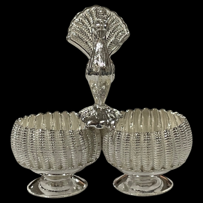 925 Sterling Silver Kumkum / Puja Two bowl set  - Style