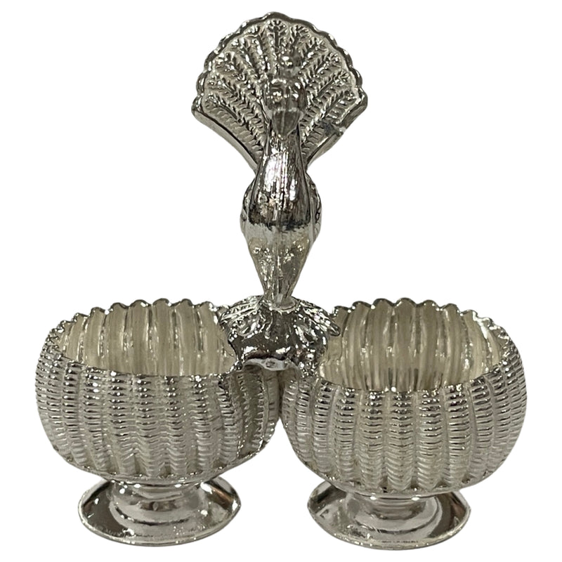 925 Sterling Silver Kumkum / Puja Two bowl set  - Style