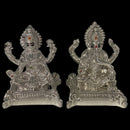 999 Pure Silver 3.0-inch Ganesh & Lakshmi / Laxmi Idol / Statue / Murti (Figurine
