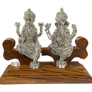 999 Pure Silver Ganesh & Lakshmi / Laxmi Idol / Statue / Murti (Figurine