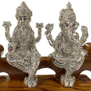 999 Pure Silver Ganesh & Lakshmi / Laxmi Idol / Statue / Murti (Figurine