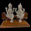999 Pure Silver Ganesh & Lakshmi / Laxmi Idol / Statue / Murti (Figurine