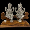999 Pure Silver Ganesh & Lakshmi / Laxmi Idol / Statue / Murti (Figurine