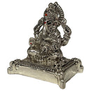 999 Pure Silver Ganesh & Lakshmi / Laxmi 2.5-inch Tall Idol / Statue / Murti (Figurine