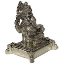 999 Pure Silver Ganesh & Lakshmi / Laxmi 2.5-inch Tall Idol / Statue / Murti (Figurine