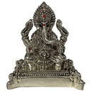 999 Pure Silver Ganesh & Lakshmi / Laxmi 2.5-inch Tall Idol / Statue / Murti (Figurine