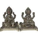 999 Pure Silver Ganesh & Lakshmi / Laxmi 2.5-inch Tall Idol / Statue / Murti (Figurine