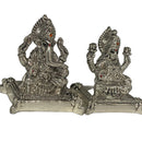 999 Pure Silver Ganesh & Lakshmi / Laxmi 2.5-inch Tall Idol / Statue / Murti (Figurine