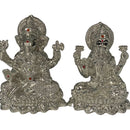 999 Pure Silver 3.0-inch BIG Ganesh & Lakshmi / Laxmi Idol / Statue / Murti (Figurine