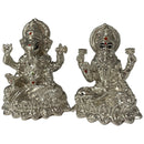 999 Pure Silver 3.0-inch BIG Ganesh & Lakshmi / Laxmi Idol / Statue / Murti (Figurine
