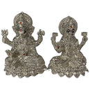 999 Pure Silver 3.0-inch BIG Ganesh & Lakshmi / Laxmi Idol / Statue / Murti (Figurine