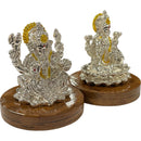 999 Pure Silver Ganesh & Lakshmi / Laxmi Idol / Statue / Murti (Figurine