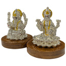 999 Pure Silver Ganesh & Lakshmi / Laxmi Idol / Statue / Murti (Figurine