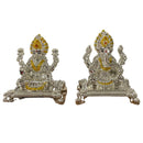 999 Pure Silver Ganesh & Lakshmi / Laxmi Idol / Statue / Murti (Figurine