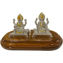 999 Pure Silver Ganesh & Lakshmi / Laxmi Idol / Statue / Murti (Figurine