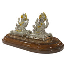 999 Pure Silver Ganesh & Lakshmi / Laxmi Idol / Statue / Murti (Figurine