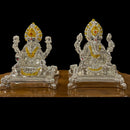 999 Pure Silver Ganesh & Lakshmi / Laxmi Idol / Statue / Murti (Figurine