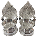 925 Sterling Silver Hallmarked BIG 130ml Capacity Lakshmi / Kamakshi Deepak (Diya) Pair