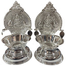 925 Sterling Silver Hallmarked BIG 130ml Capacity Lakshmi / Kamakshi Deepak (Diya) Pair