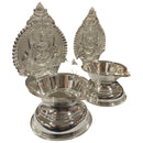 925 Sterling Silver Hallmarked BIG 130ml Capacity Lakshmi / Kamakshi Deepak (Diya) Pair