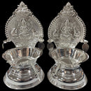 925 Sterling Silver Hallmarked BIG 130ml Capacity Lakshmi / Kamakshi Deepak (Diya) Pair