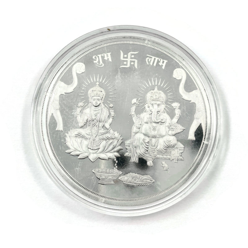 999 Pure Silver Ganesha Lakshmi MMTC Certified 50 Gram Sealed Coin
