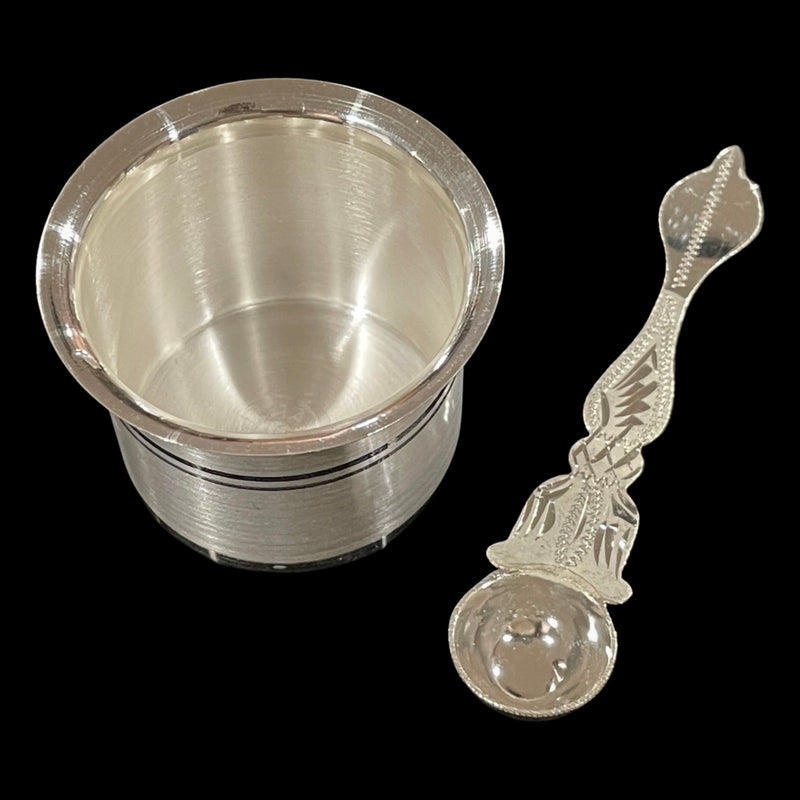 999 Pure Silver Hallmarked Holy Puja PanchPatra with Achmani Set - Set