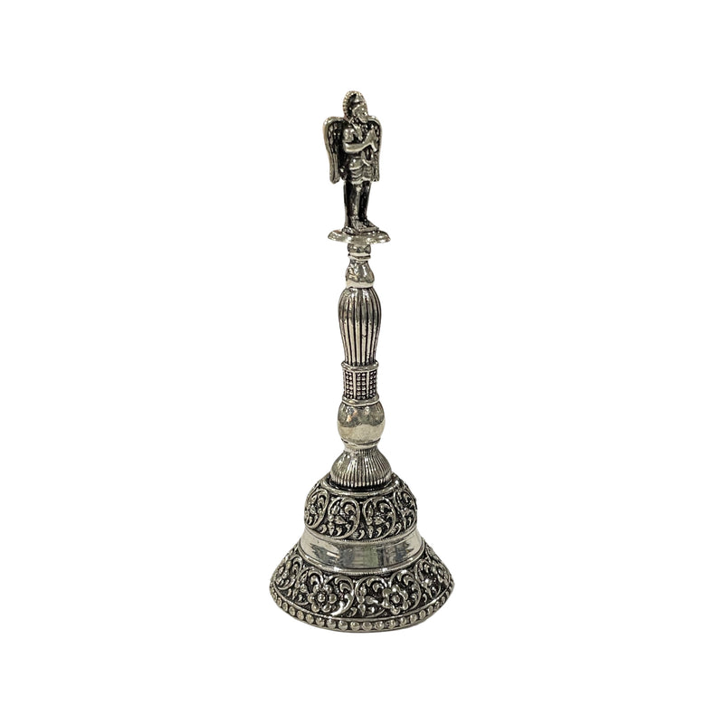 925 Sterling Silver Hallmarked Antique Style Garuna Handle Puja Bell