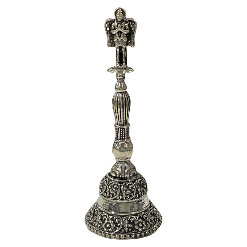 925 Sterling Silver Hallmarked Antique Style Garuna Handle Puja Bell