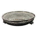 925 Sterling Silver Designer Hallmarked Puja Plate with Elephant Stand - Style