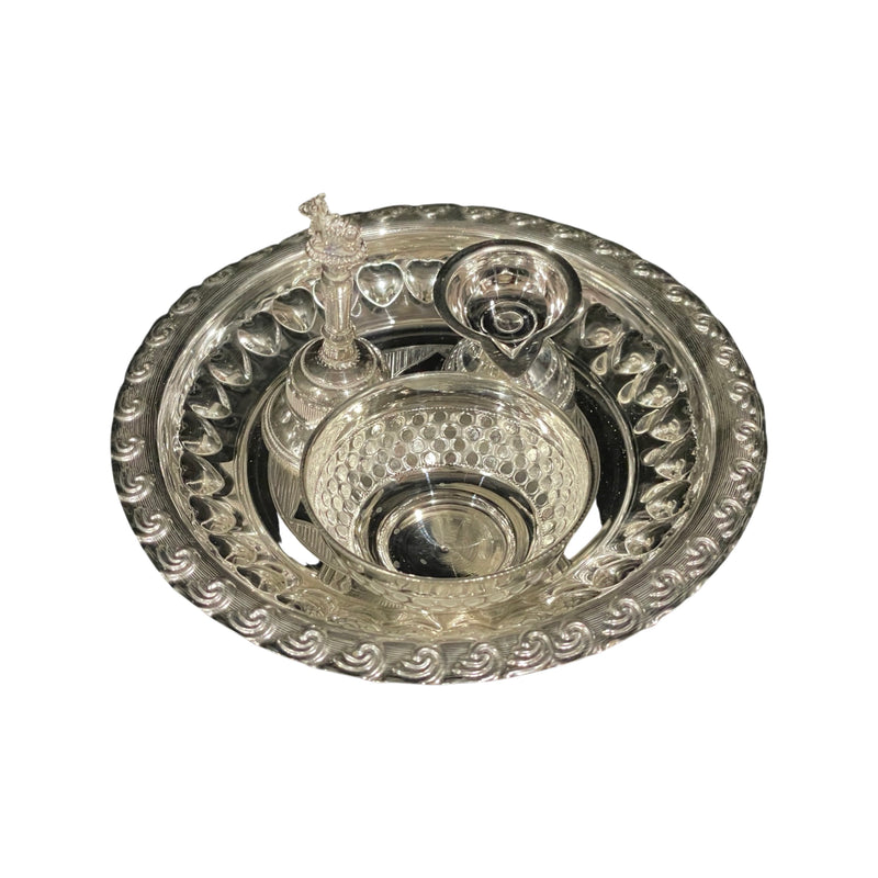 925 Sterling Silver 5.0 inch Small Puja Set- 5.0" Set