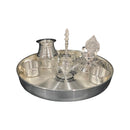 925 Sterling Silver Certified / Hallmarked 6.0-inch Puja Set - 6.0" Set