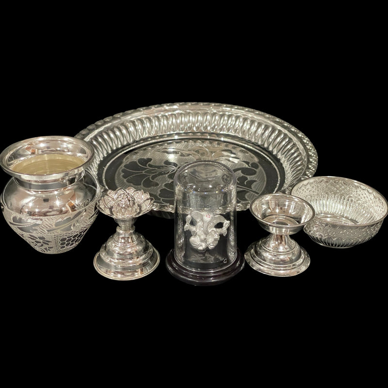 925 Sterling Silver 7.5 inch Puja Exclusive Hallmarked Set - 7.5" Set