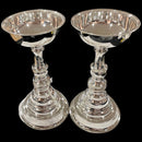 925 Sterling Silver Hallmarked Round Samai / Kuthu Vilakku Pair