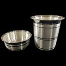 999 Pure Silver Hallmarked Anna Prasanam 75ml Glass & 70ml Bowl Set - 2.5-inch Set
