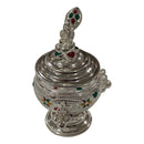 925 Sterling Silver Hallmarked  Peacock Kumkum Box / Sindoor Daan - Style