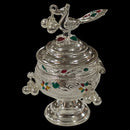 925 Sterling Silver Hallmarked  Peacock Kumkum Box / Sindoor Daan - Style