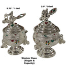 925 Sterling Silver Hallmarked  Peacock Kumkum Box / Sindoor Daan - Style