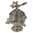 925 Sterling Silver Hallmarked  Peacock Kumkum Box / Sindoor Daan - Style