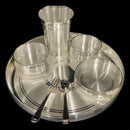 999 Pure Silver 10.0-Inch Hallmarked Exclusive Designer Heavy Indian Thali Dinner Set - Set